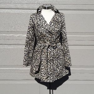 Forever twenty one animal print trench coat size M